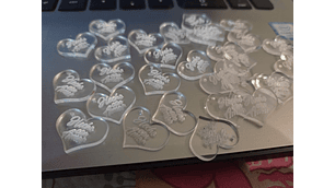 Etiquetas Hecho Con Amor, Acrílico Grabado Laser