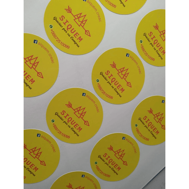 100 Stickers 3,5x3,5 cms personalizados 