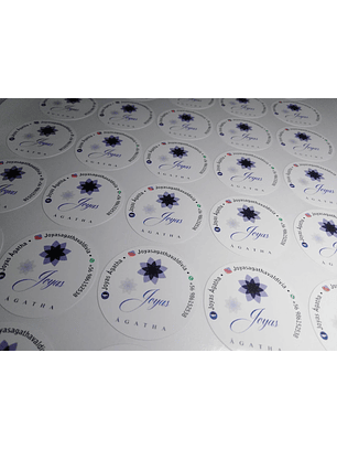 100 Stickers 3,5x3,5 cms personalizados 