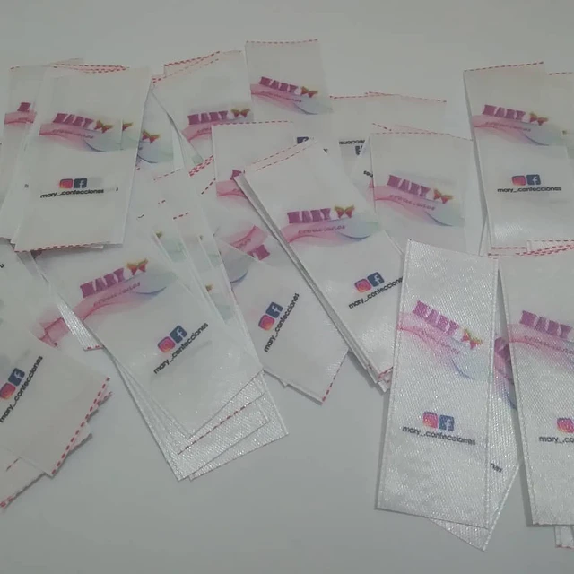 100 Etiquetas Satín 2,5x7 Cms fondo blanco, cortadas y selladas 4