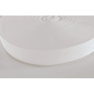 Cinta espiga poliester blanca rollo de 2 cms. x 50 mt. sublimable