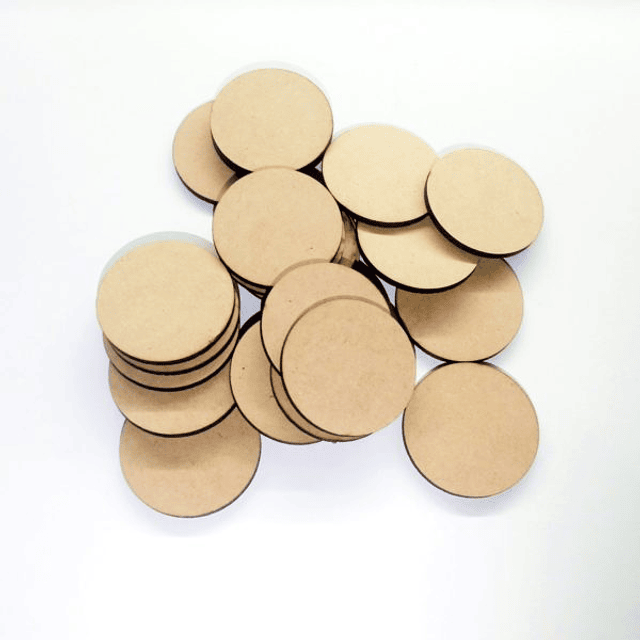 Pack 50 unidades circulo mdf 5 cms, para manualidades DIY