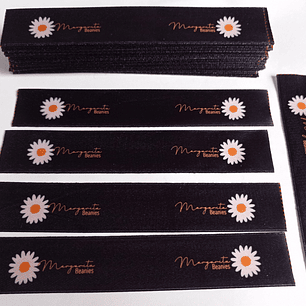 Pack 100 Maxi etiquetas 2,5 x 14 cms satín