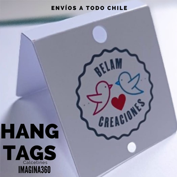 PACK 100 Etiquetas Colgantes Personalizadas para calcetines o artículos varios