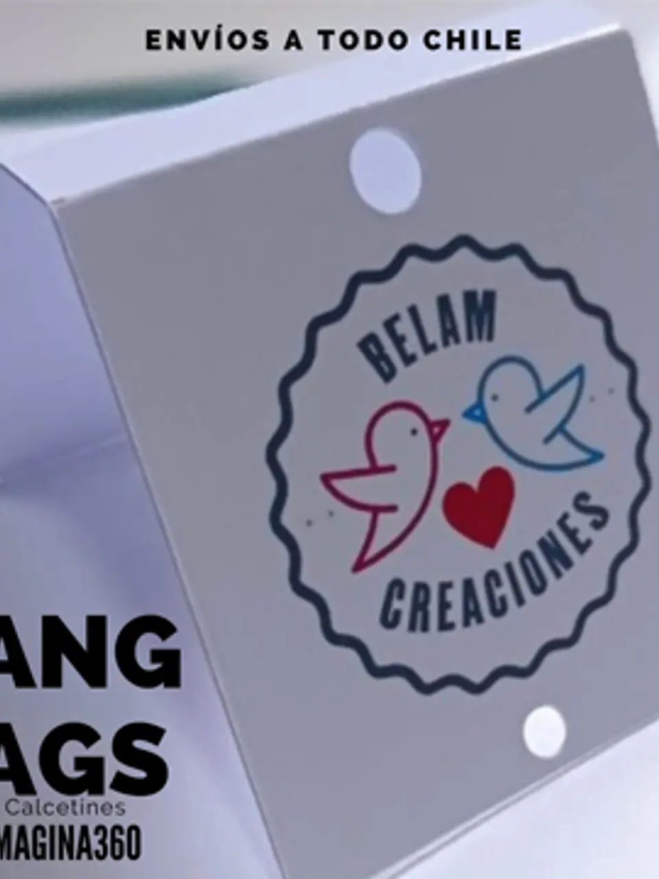 PACK 100 Etiquetas Colgantes Personalizadas para calcetines o artículos varios 1