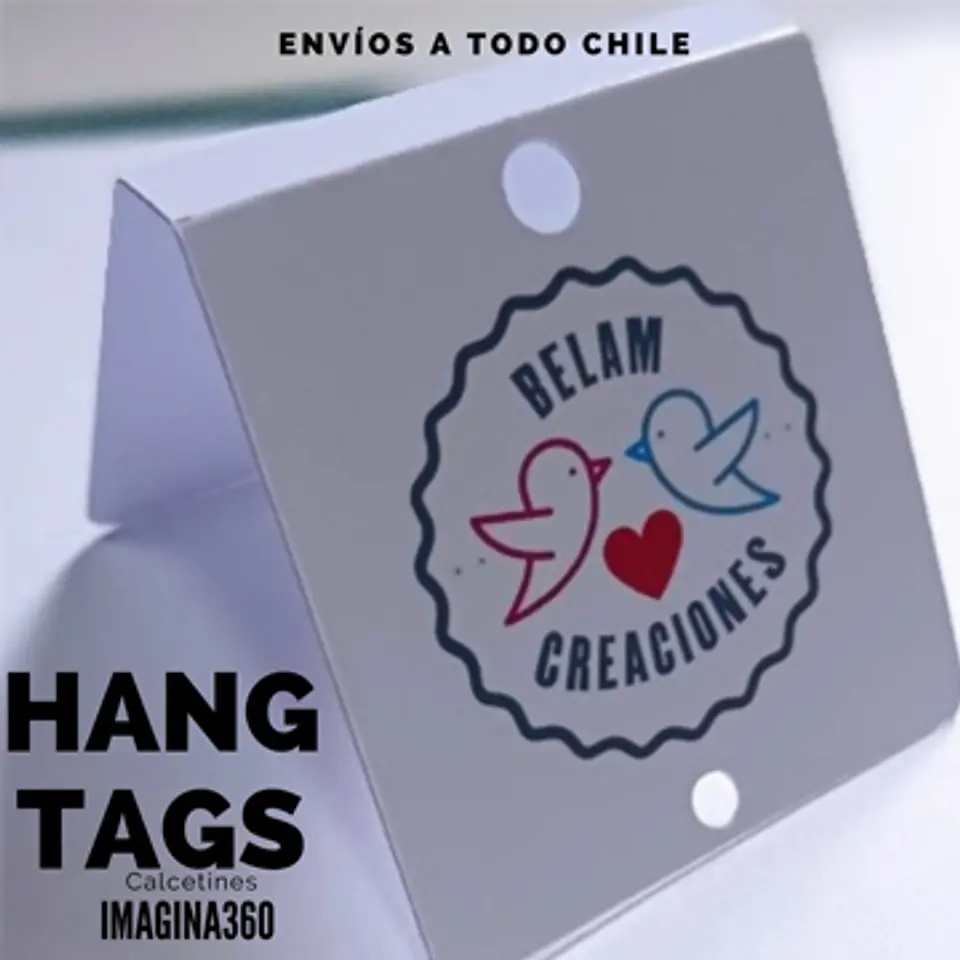 PACK 100 Etiquetas Colgantes Personalizadas para calcetines o artículos varios 1