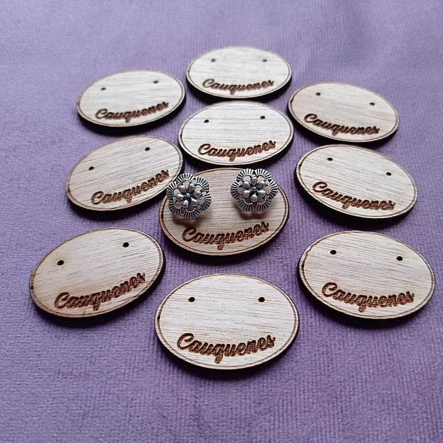 Pack 100 Porta aros de madera 4x3 cms, con nombre de localidad  1