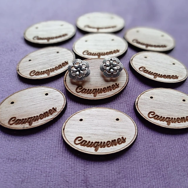 Pack 100 Porta aros de madera 4x3 cms, con nombre de localidad  2