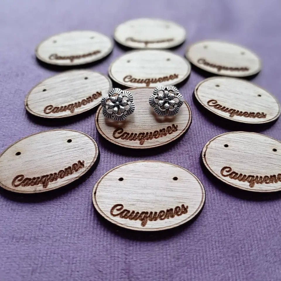 Pack 100 Porta aros de madera 4x3 cms, con nombre de localidad  2