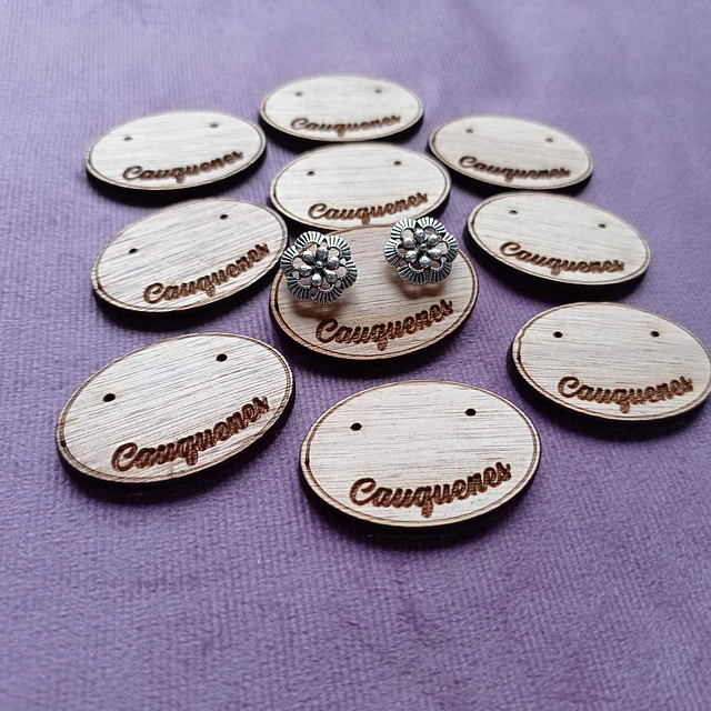 Pack 100 Porta aros de madera 4x3 cms, con nombre de localidad  3