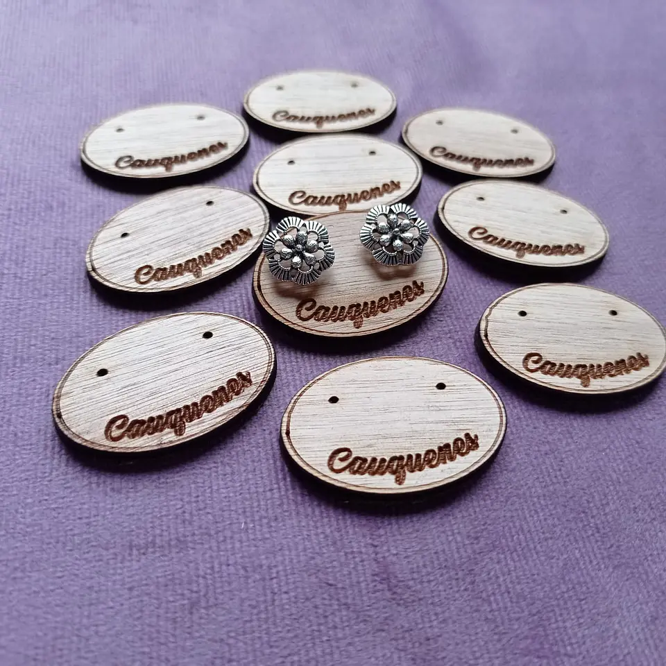 Pack 100 Porta aros de madera 4x3 cms, con nombre de localidad  3