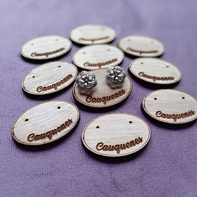 Pack 100 Porta aros de madera 4x3 cms, con nombre de localidad  4