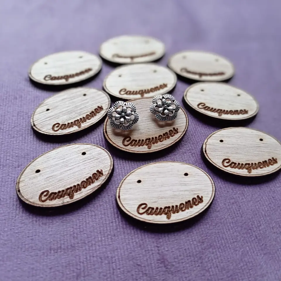 Pack 100 Porta aros de madera 4x3 cms, con nombre de localidad  4