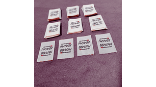 100 Etiquetas Mini tallas surtidas satín, para Accesorios Pequeños 