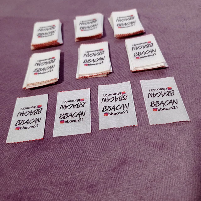 100 Etiquetas Mini tallas surtidas satín, para Accesorios Pequeños  1
