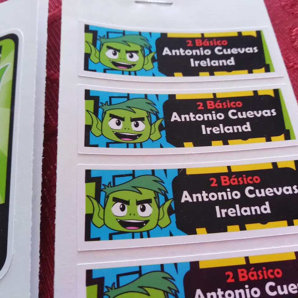 Etiquetas  Escolares Personalizadas adhesivas – Diseño Único 9