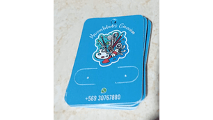 Hang tags porta aros con aleta y perforación 