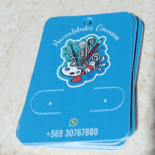 Hang tags porta aros con aleta y perforación 