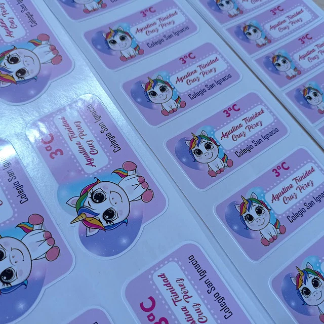 Etiquetas  Escolares Personalizadas adhesivas – Diseño Único 13