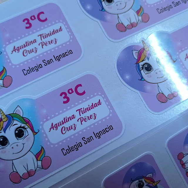 Etiquetas  Escolares Personalizadas adhesivas – Diseño Único 14