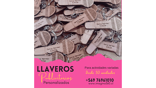 Llaveros con forma personalizada en madera