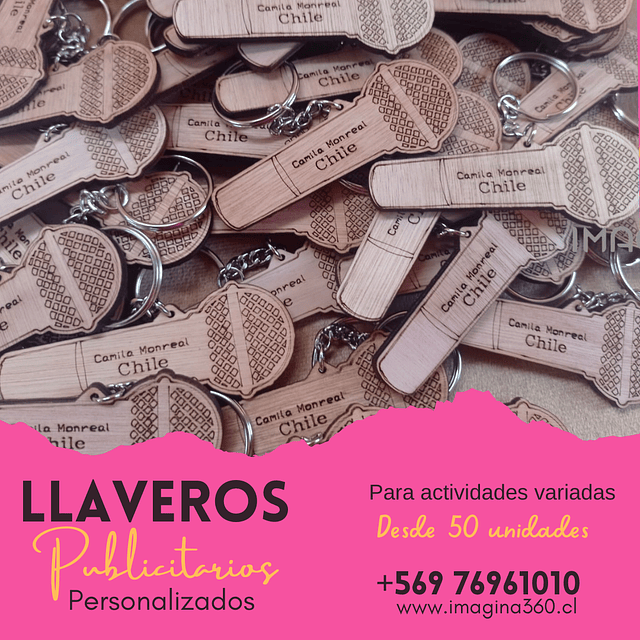 Llaveros con forma personalizada en madera