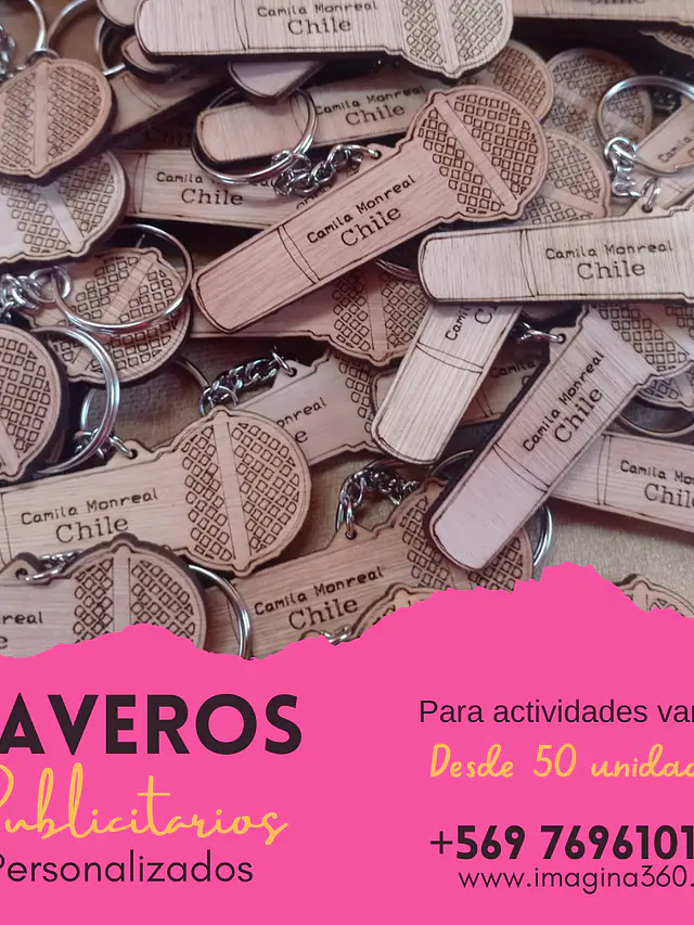 Llaveros con forma personalizada en madera 1