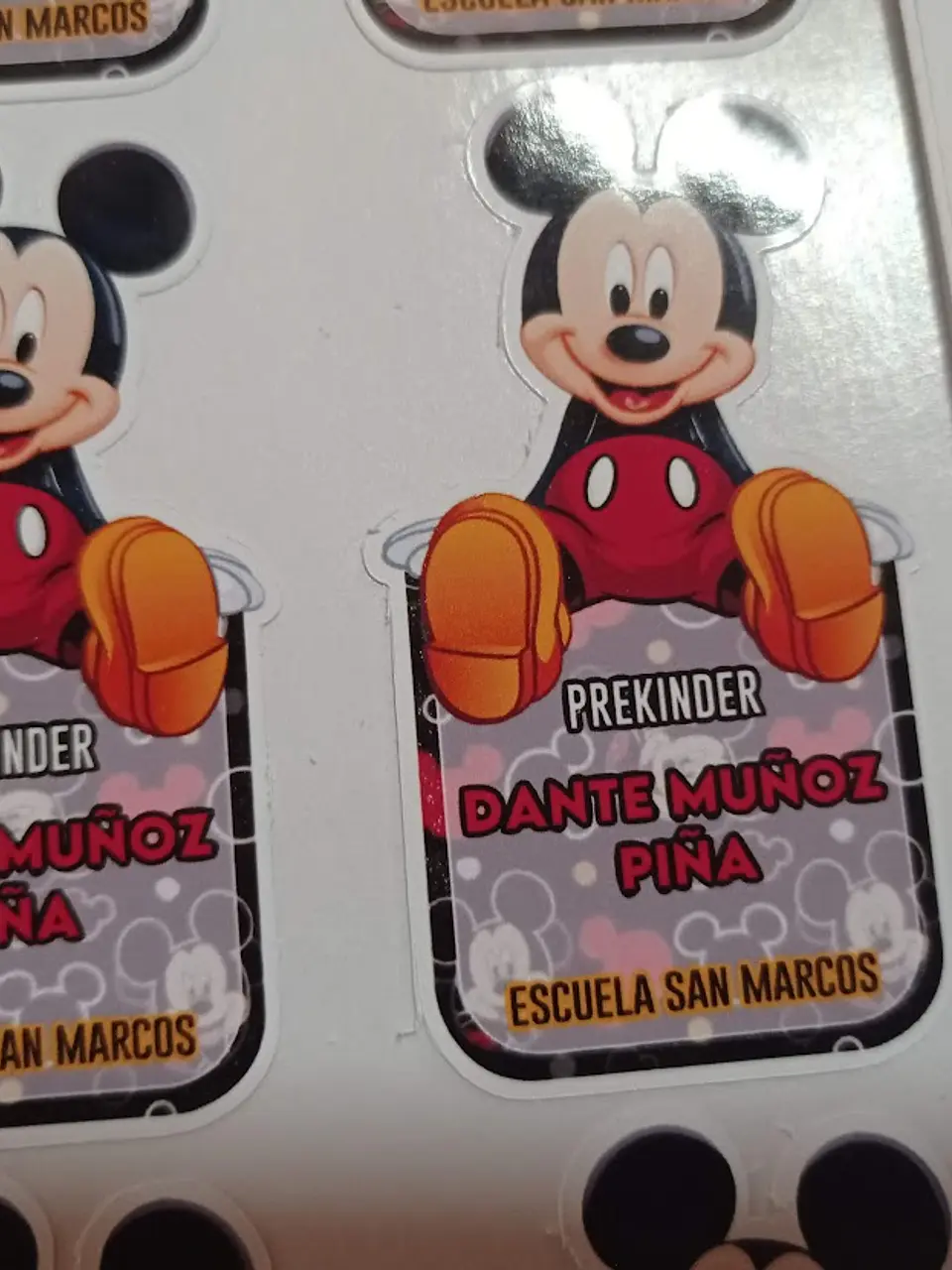 Pack etiquetas ropa y stickers escolares, personajes a elección 10
