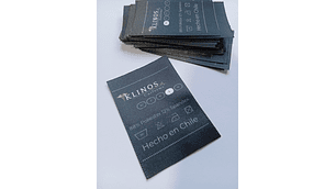 100 Etiquetas tallas surtidas, satín 5x7 cms