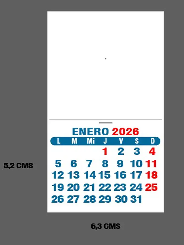 Mini Calendario imprimible de 2026 TAMAÑO CARTA 2