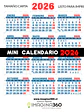 Mini Calendario imprimible de 2026 TAMAÑO CARTA - Miniatura 1