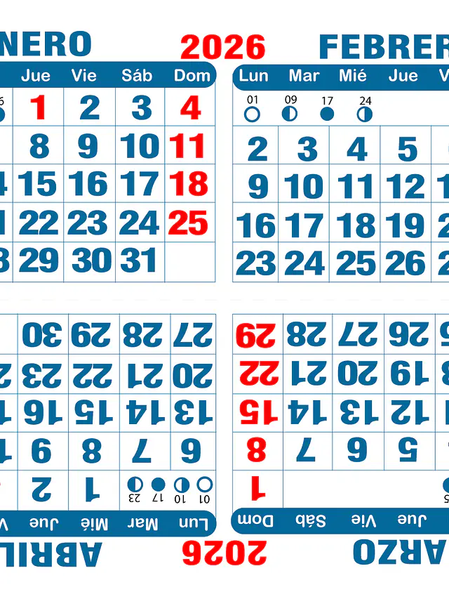 Calendario BIMENSUAL imprimible 2026  2