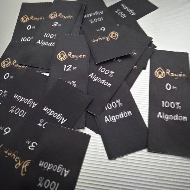 Pack 1.000 Etiquetas de costura personalizadas en Cinta Satín 2