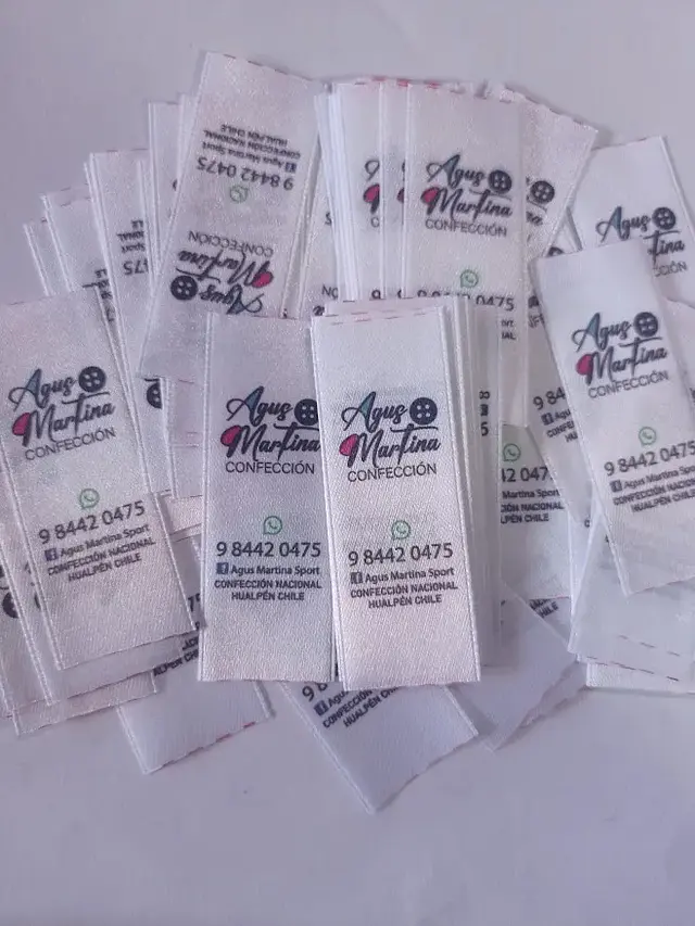 Pack 1.000 Etiquetas de costura personalizadas en Cinta Satín 5