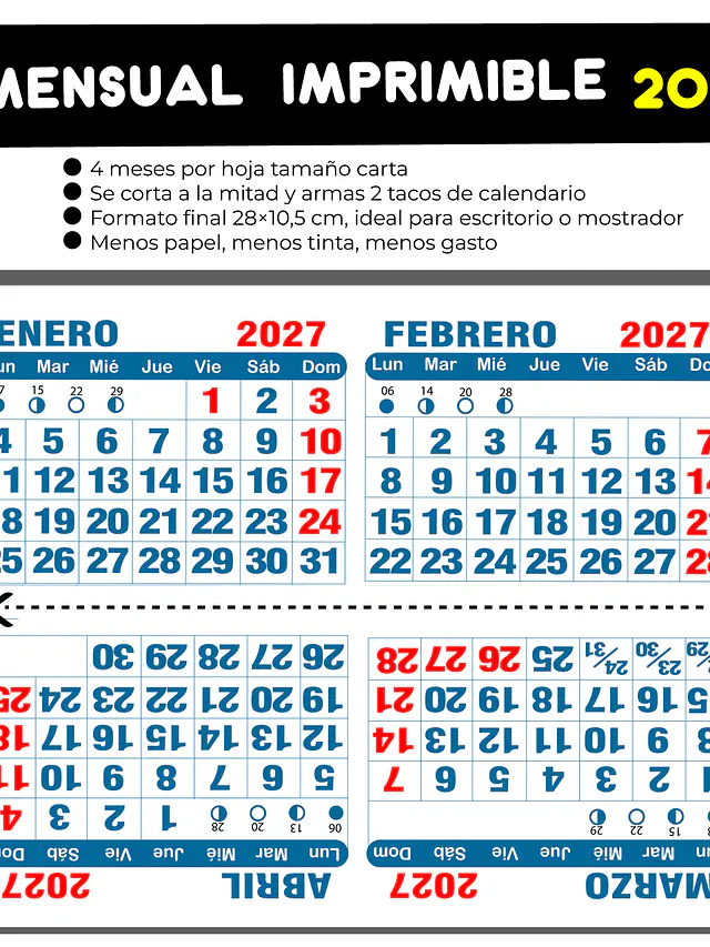 Calendario BIMENSUAL imprimible 2027 1