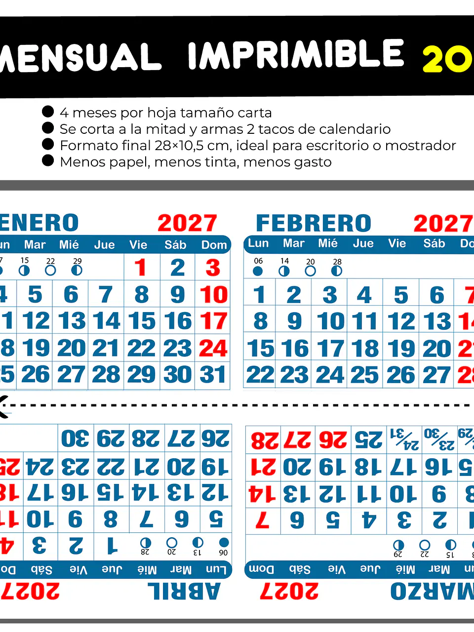Calendario BIMENSUAL imprimible 2027 1