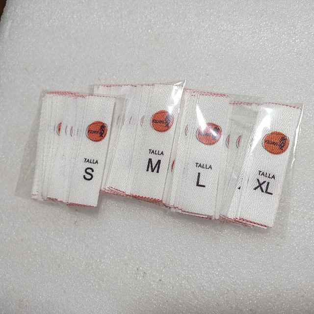 100 Etiquetas Espiga de 2 cms, con tallas surtidas 2