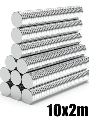 iman neodimio 10x2 milimetros paquete 50 unidades