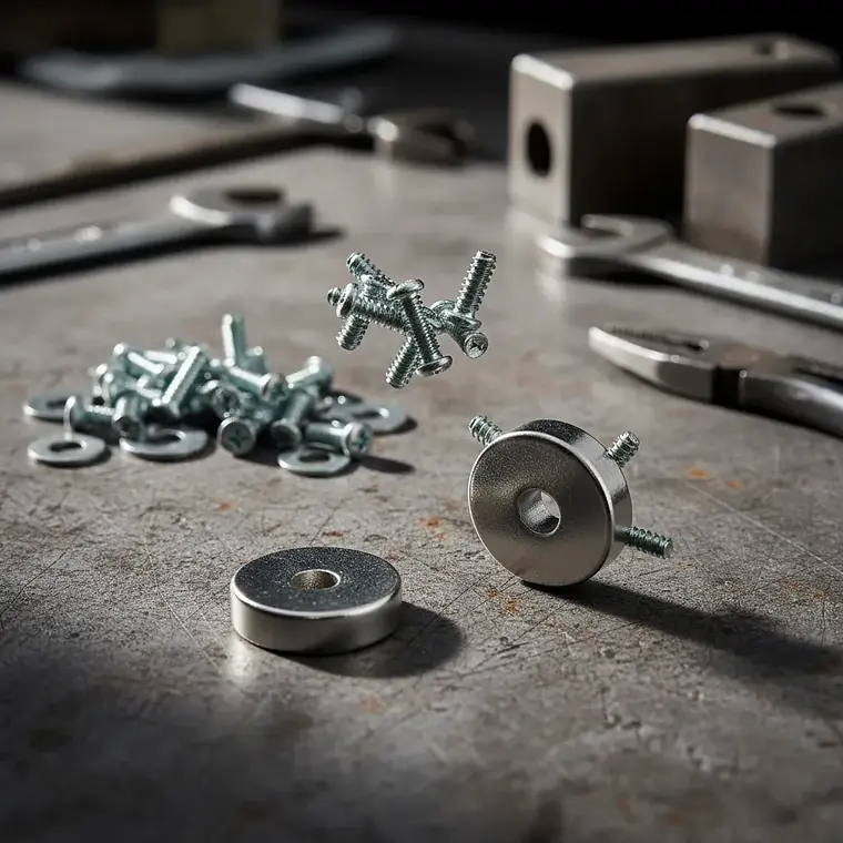 Imán Neodimio 25x10 mm Agujero 6mm Paquete 2 Unidades 2