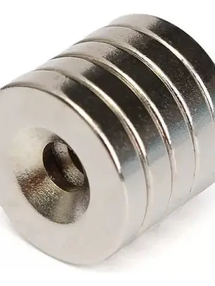 Imanes De Neodimio Paquete 10 Unidades 15 X 3 Mm Agujero 4 Mm