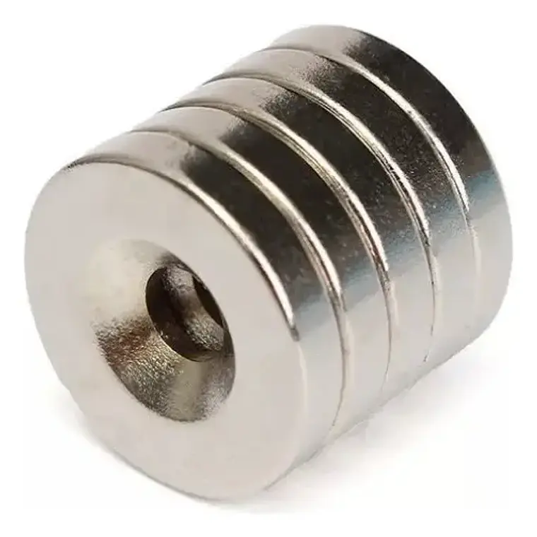 Imanes De Neodimio Paquete 10 Unidades 15 X 3 Mm Agujero 4 Mm 1