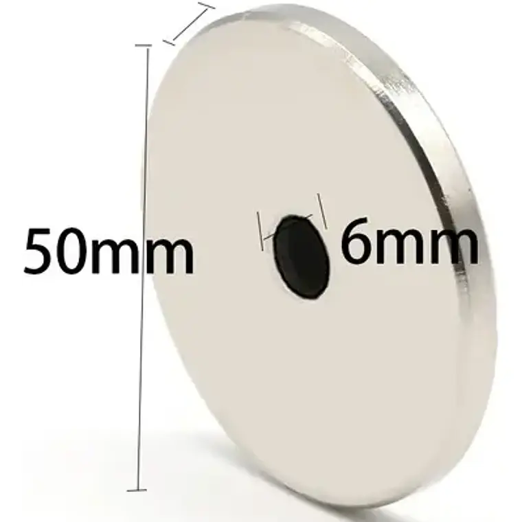 Iman Neodimio De 50x5 Mm Agujero De 6mm N52 Super Fuerte 1