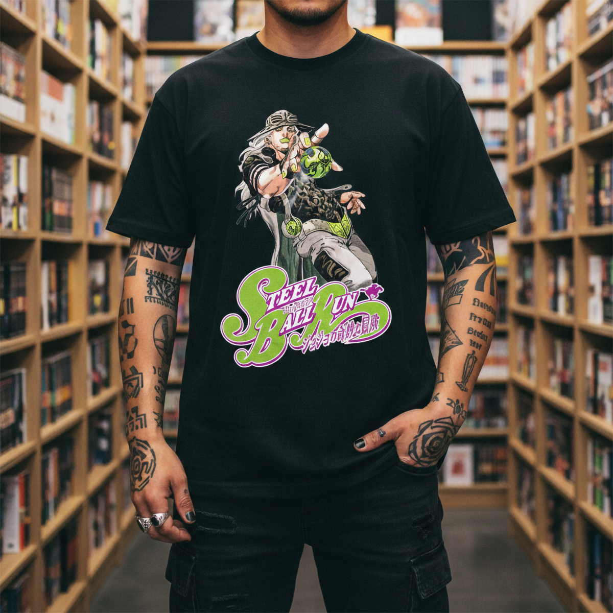 Polera Jojo's Bizarre Adventure Steel Ball Run Zeppeli Anime 1
