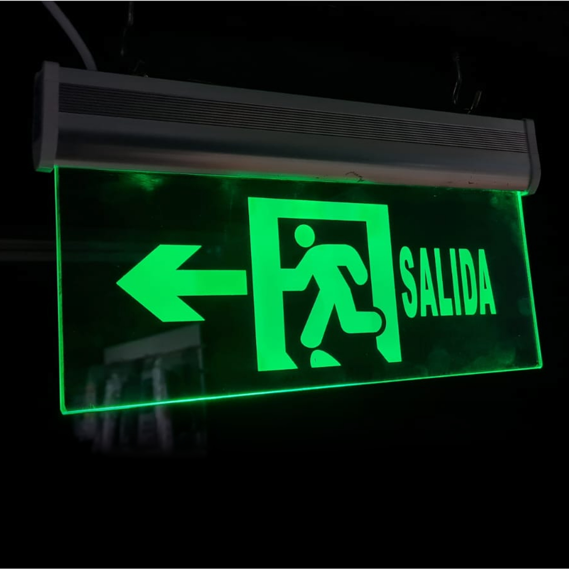 Letrero señalética Salida de Emergencia Izquierda 3