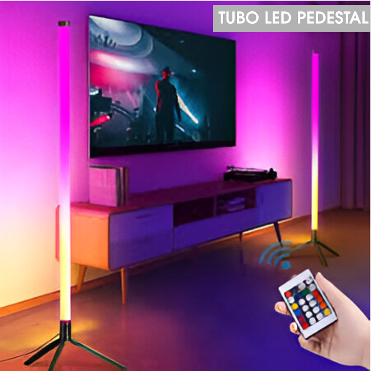 TUBO LED MULTICOLOR CON PEDESTAL / 100 cms 1