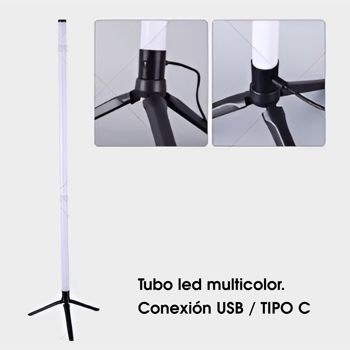 TUBO LED MULTICOLOR CON PEDESTAL / 100 cms 3