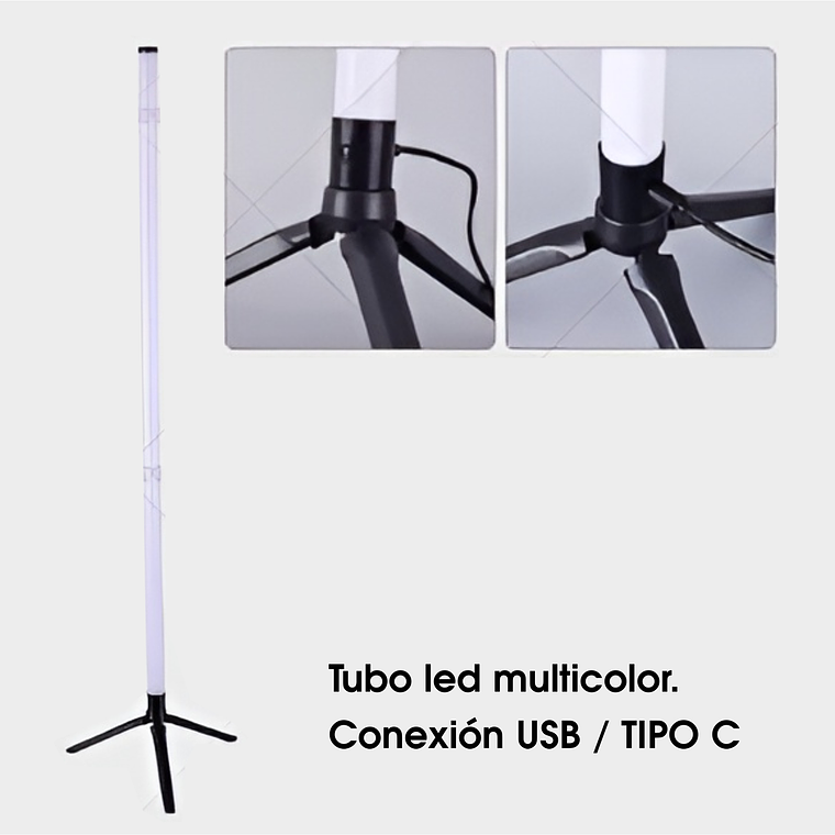 TUBO LED MULTICOLOR CON PEDESTAL / 100 cms 3