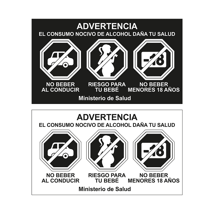 Adhesivo LEY DE ALCOHOLES CHILE 1