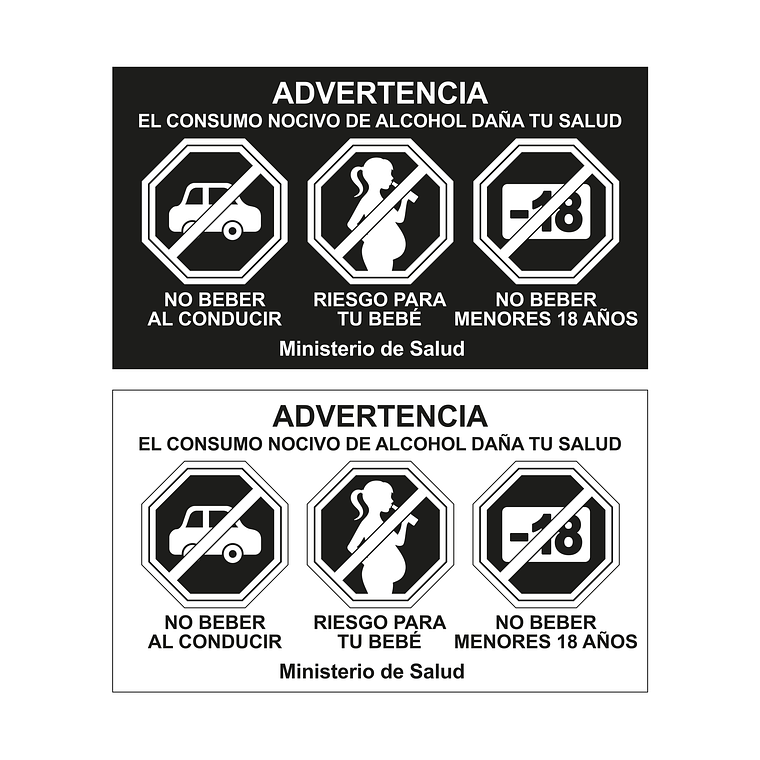 Adhesivo LEY DE ALCOHOLES CHILE 1