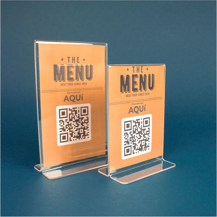 Porta MENÚ/ FOLLETO / QR. 15x10 cms 2